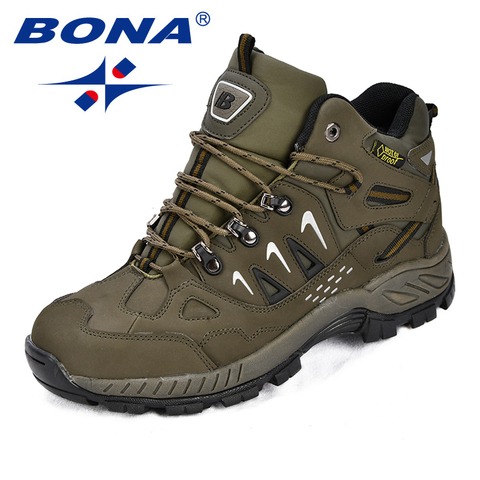 BONA New Classics Style Men Hiking Shoes Action Leather Men Athletic Shoes Lace Up Outdoor Men Jogging Sneakers Free Shipping ► Photo 1/6