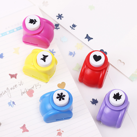 Kid Child Mini Printing Paper Hand Puncher Scrapbook Tags Cards Craft DIY Punch Cutter Tool 6 Styles Hole Punch ► Photo 1/6