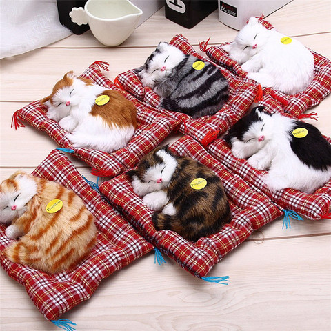 Stuffed Toys Lovely Simulation Animal Doll Plush Lazy Sleeping Cats Plush Toy with Sound Home Decorations ► Photo 1/6