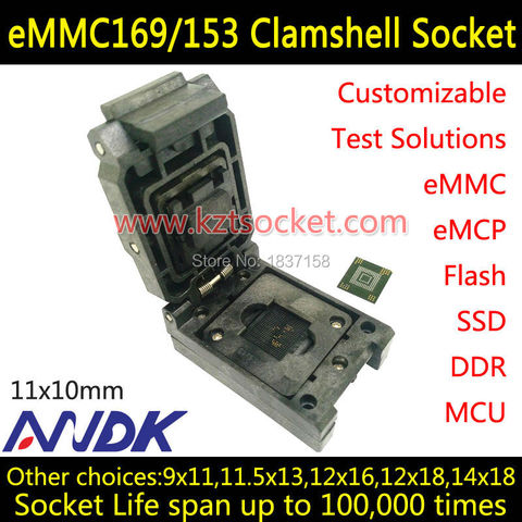 eMMC socket,11x10,Test and Burn-in socket,for eMMC programmer eMMC socket adapter reader,BGA169 BGA153,Sgl ► Photo 1/1