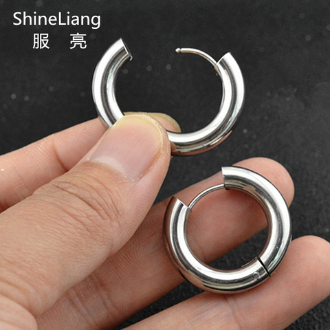 Hoop Earrings for men women Small round circle Stainless steel Rings ear Fashion jewelry brand Wholesale Do not fade versatile ► Photo 1/6