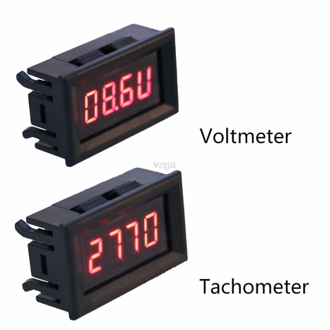2 in 1 LED Tachometer Gauge Digital RPM Voltmeter for Auto Motor Rotating Speed MAY25 dropship ► Photo 1/6
