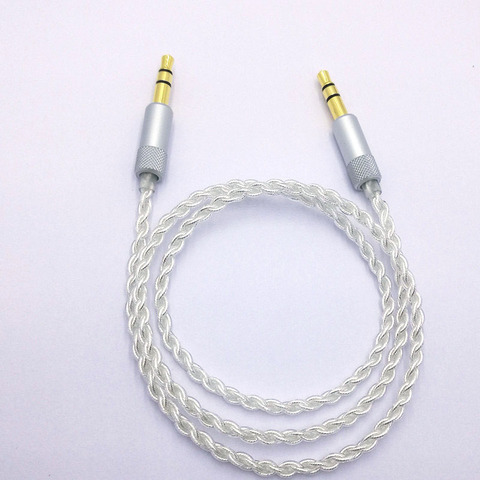RY-A08 Silver plating Cable  Cable 3.5 mm Jack Speaker Cable for J BL Headphones Car X iaomi i phone7 O neplus 5t AUX Cord ► Photo 1/6