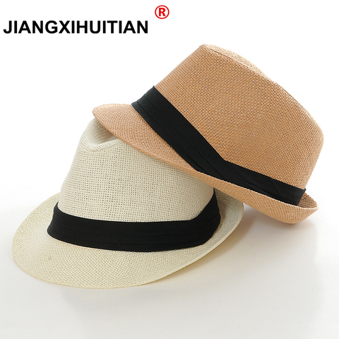wholesale 2022 New Fashion women men  Sun Hat For Boys Summer Caps Casual Straw Caps Children Solid Colors Bonnet girl Hats ► Photo 1/5