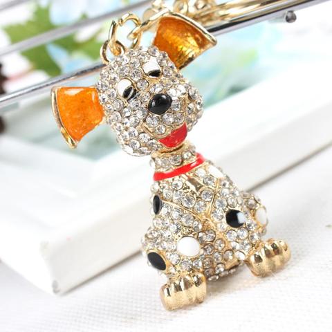 New Dog Cute Charm Lovely Pendant Rhinestone Crystal Purse Bag Car Key Chain Women Jewelry Birthday Party Wedding Gift ► Photo 1/4