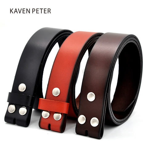 Genuine Leather Belts Without Buckle for Men Brand Strap Vintage Jeans Cowskin Strap With One Layer Leather 29