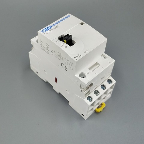 TOCT1 4P 25A 220V/230V 50/60HZ Din rail Household ac Modular contactor with Manual Control Switch 4NO or 2NO 2NC or 4NC ► Photo 1/6