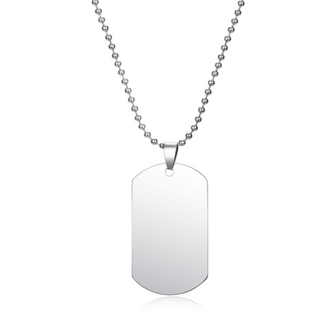 1PC Fashion Stainless Stee lDog Tag Pendant Necklace For Women Men Punk Metal Color Smooth Army Tag Necklace Jewelry N4-1 ► Photo 1/6