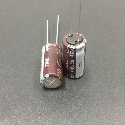 10pcs 470uF 35V NICHICON PW Series 10x20mm Low Impedance Long Life 35V470uF Aluminum Electrolytic capacitor ► Photo 1/2