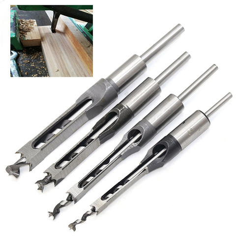 Drill Bits Square Hole Mortiser Drill Bits Mortising Chisel HSS Twist Drill Bits Set for DIY Woodworking Tools Mortising Drill ► Photo 1/6