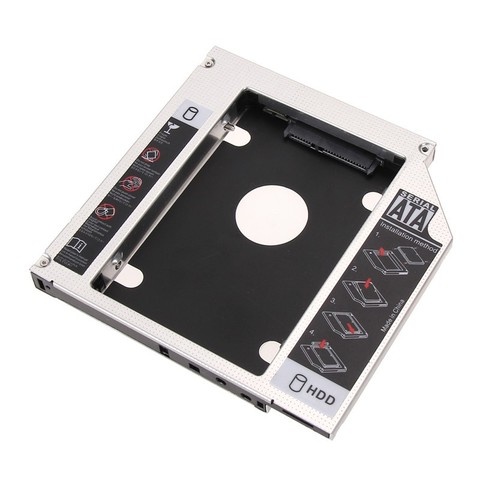 2022 Aluminum SATA 2nd HDD HD Hard Drive Caddy Tray Case Adapter for Universal 2.5'' 12.7mm for Laptop ODD DVD/CD-ROM Optibay ► Photo 1/6