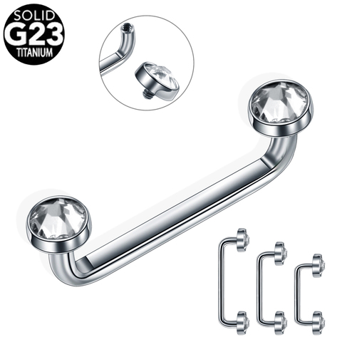 1PC G23 Titanium Internally Thread Crystal Gem Surface Barbell Piercing 14G CZ Micro Dermal Anchor Piercings Body Jewelry ► Photo 1/6