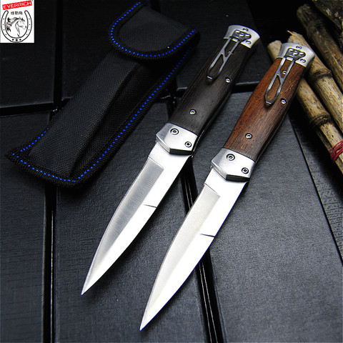 EVERRICH 440C sandalwood folding knife, folding north American hunting knife survival tactics folding pocket knife EDC ► Photo 1/6