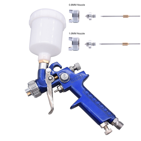 H-2000 Airbrush HVLP Spray Gun with 0.8mm 1.0mm Steel Nozzle Cars Painting Furnitures Painting Kit Car Auto Repair Tool DIY ► Photo 1/6