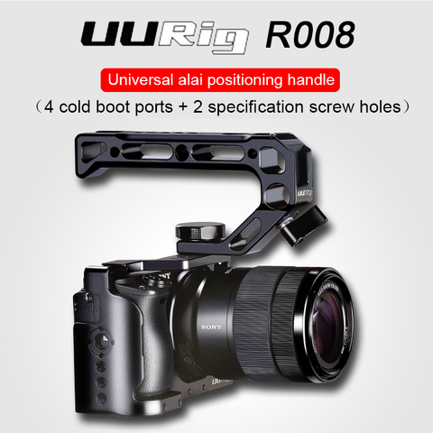 UURig DSLR Top Handle Handgrip with Arca Quick Release 4 Cold Shoe Mounts with Metal Video Cage Mount for Sony A6400 ► Photo 1/6