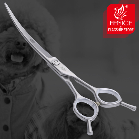 Fenice Japanese stainless steel 6.75 inch dog scissors professional pet grooming curved scissors hair cutting shears ► Photo 1/6