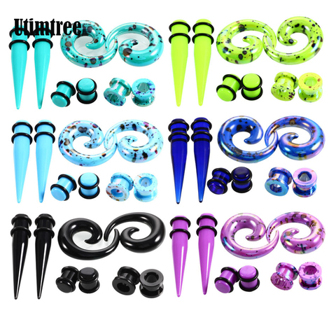 Utimtree Hip Hop Acrylic Ear Expanders Printing Stretching Earring Piercing Body Jewelry Flesh Ear Expanders Plugs And Tunnels ► Photo 1/6