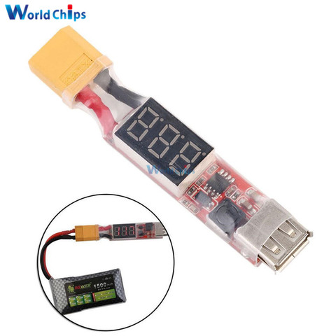 2S to 6S Lipo Battery XT60 Plug to USB 5V 2A Charger Converter Adapter LCD XT60 plug Batteries Remote Contoller 2S-6S ► Photo 1/6
