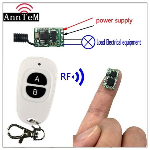 wireless remote control switch Mini small 433mhz rf transmitter receiver 3.7v 5v 6v 9v 12 Battery power circuit micro Controller ► Photo 1/6