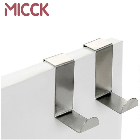 MICCK 2Pcs/Set Multipurpose Stainless Steel Hooks Kitchen Cabinet Clothes Home Storage Hanger Bathroom Towel door Hooks to hang ► Photo 1/6
