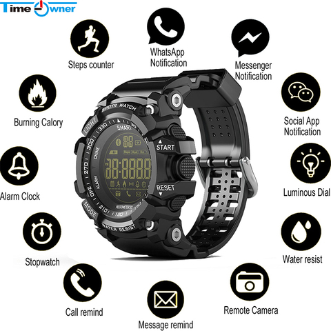 Time Owner Bluetooth Clock EX16 Smart Watch Notification Remote Control Pedometer Sport Watch IP67 Waterproof Men's Wristwatch ► Photo 1/6