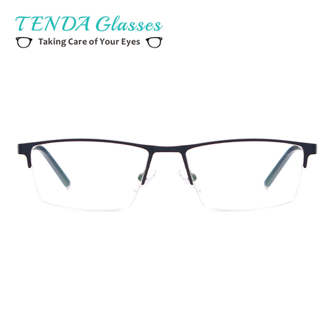 Men Half Rim Spectacles Metal Rectangular Prescription Eyeglass Frames For Myopia Reading Multifocal Lenses ► Photo 1/6