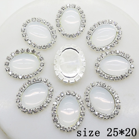 Selling Limited Edition 10pcs 25 * 20mm Oval Diy jewelry Accessories Rhinestone Plate Wedding Invitation Clothing Accessories ► Photo 1/4