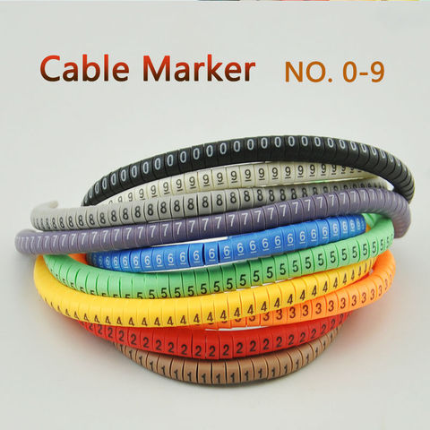 500PCS EC-0 Cable Wire Marker 0 to 9 For Cable Size 1.5 sqmm Colored ► Photo 1/6