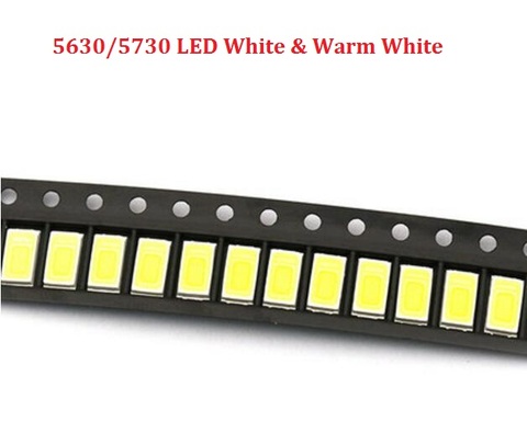 200pcs 5630 SMD 5730 LED Surface Mount Led White 0.5w Ultra Birght Led Diode Chip Warm White 3200k & 6500k 0.5W-150Ma 3.2~3.4V ► Photo 1/1