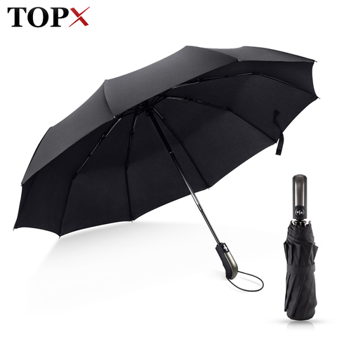 Wind Resistant Folding Automatic Umbrella Rain Women Auto Luxury Big Windproof Umbrellas Rain For Men Black Coating 10K Parasol ► Photo 1/6