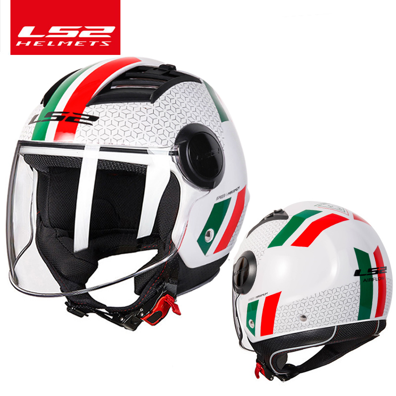 LS2 airflow motorcycle helmet 3/4 open face summer jet scooter