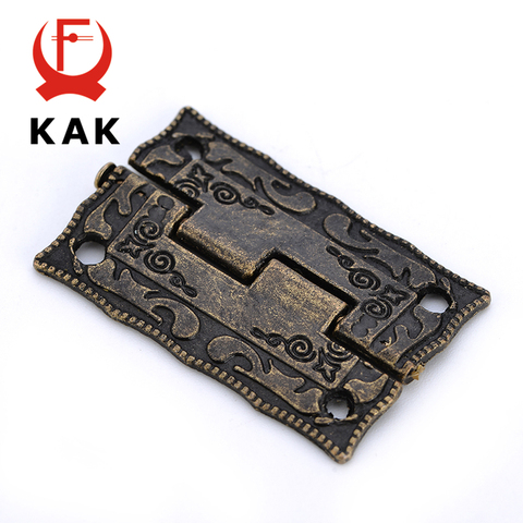 10PCS KAK Antique Bronze Hinges Cabinet Door Drawer Decorative Mini Hinge For Jewelry Storage Wooden Box Furniture Hardware ► Photo 1/6