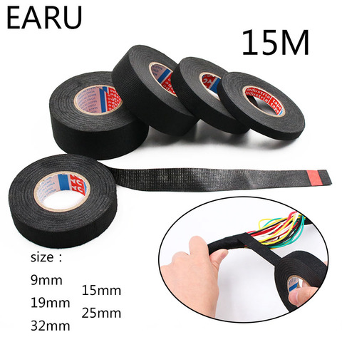 1pc Heat-resistant Adhesive Cloth Fabric Tape For Car Auto Cable Harness Wiring Loom Protection Width 9/15/19/25/32MM Length 15M ► Photo 1/6
