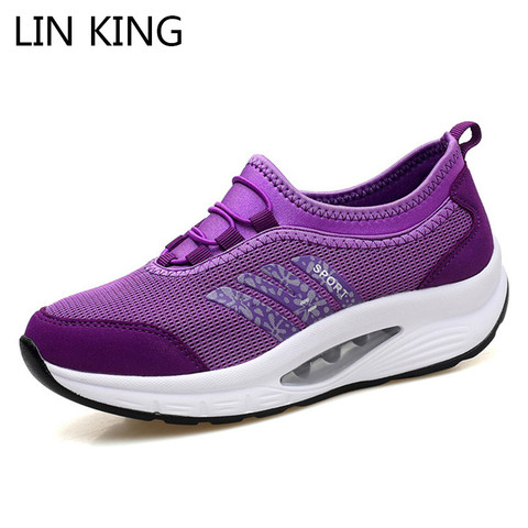 LIN KING Comfortable Women Casual Shoes Fashion Breathable Running Walking Swing Shoes Slip On Ladies Sneakers Tenis Feminino ► Photo 1/6