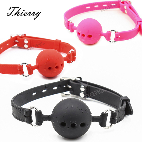 Thierry Fetish Extreme Full Silicone Breathable Ball Gag,bondage open Mouth Gags,Adult Sex Toys For Couple adult game Size S M L ► Photo 1/6