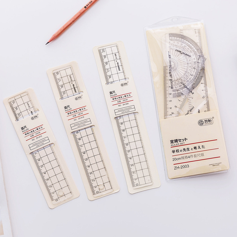 1 Pcs Transparent Simple Style Plastic Ruler Escolar Student Office Learn Stationery Drawing School Supplies ► Photo 1/6