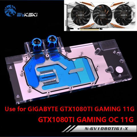 BYKSKI Water Block use for GIGABYTE GTX1080Ti-Gaming-OC-11G/GTX1080TI-GAMING-11G / GV-N108TTURBO-11GD Full Cover Copper Block ► Photo 1/6