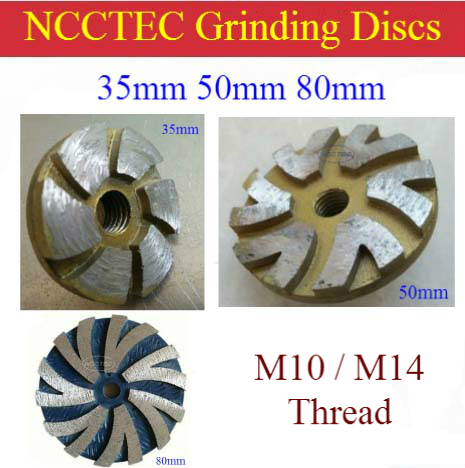 1.4'' 2'' 3.2'' Diamond grinding CUP wheel | 35mm 50mm 80mm small Concrete DRY grinding disc for angle grinder | M10 M14 thread ► Photo 1/5