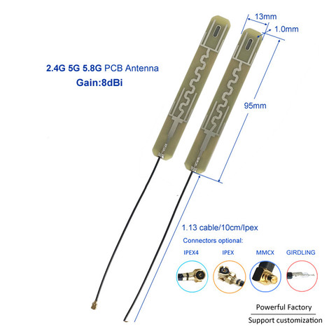 High gain 8dbi PCB antenna Adhesive Dual band 2.4G 5G 5.8G Ipex Antenna wifi 10PCS / batch ► Photo 1/6