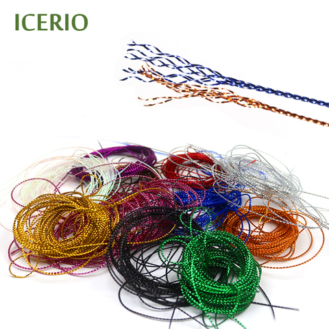 ICERIO 5m/Pack Fly Tying Glitter Rib Chironomid Midge Nymph Braid Lines Fly Tying Materials ► Photo 1/4