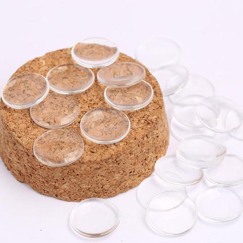 reidgaller 30pcs super thin 14mm flat transparent clear round glass cabochon diy jewelry findings for doll eyes making ► Photo 1/3