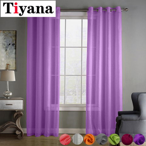 1 PCS 55x 94'' Modern Sheer Curtains for Window Treatment Drapes Tulle for Living Room Bedroom Transparent Voile Ring Top ► Photo 1/6