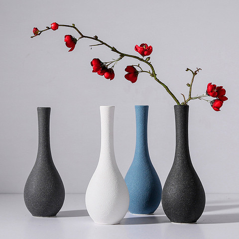 Originality vase decoration home Modern grind ceramic vases Tabletop ceramic vase home decoration accessories Blue gray black ► Photo 1/6