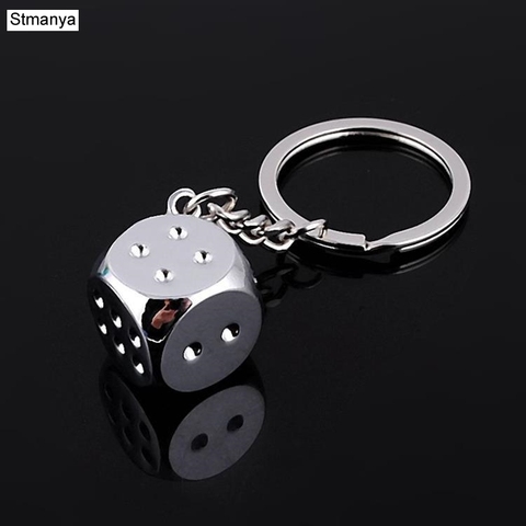 New Dice Key Chain Metal Personality Dice Poker Soccer Guitar  Model Alloy Keychain Gift Car Key Ring 17045 ► Photo 1/6