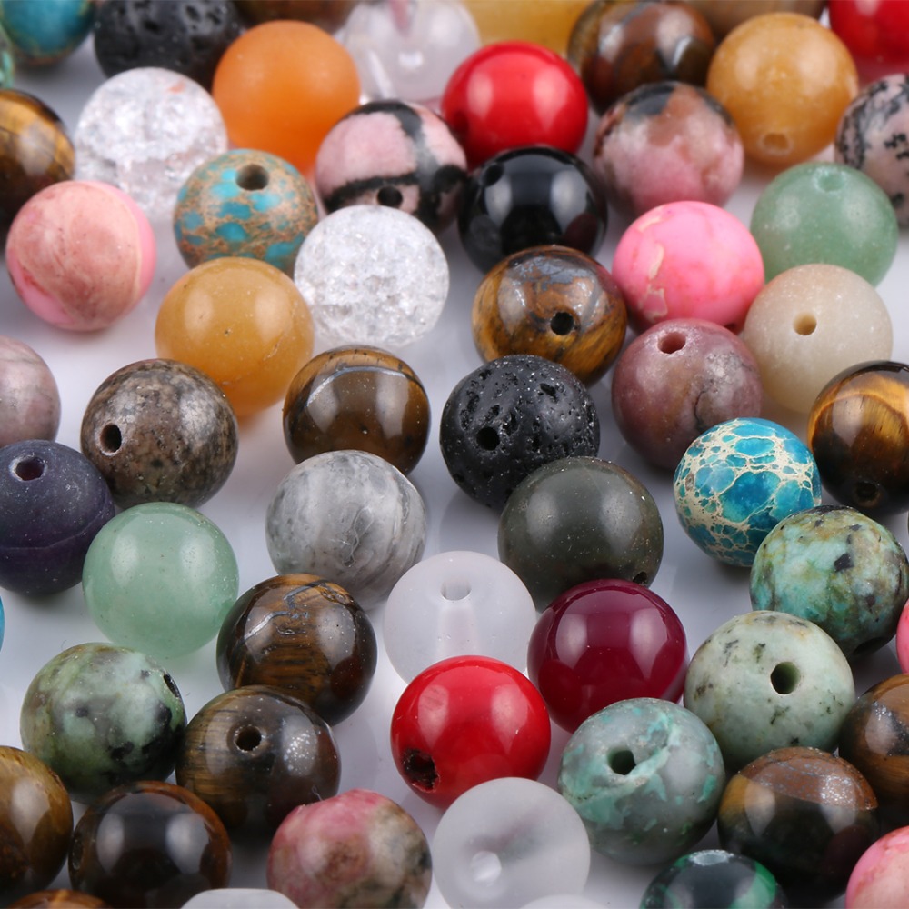 100 Pieces Mix Natural Stone Beads Agates ite Unakite Stone