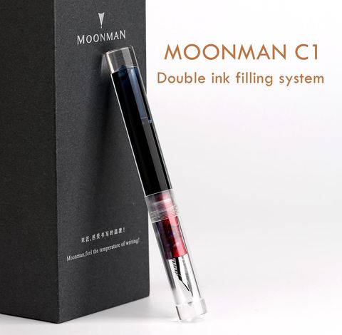 Moonman C1 Transparent Eyedropper Fountain Pen F Nib Ink Pen Original Box ► Photo 1/6