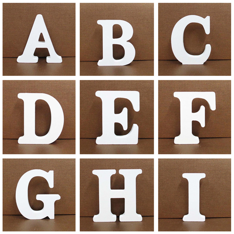 8cm White Wooden Alphabet Letter A-Z Name Wedding Party Home Decor Ornament
