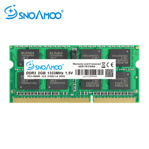 SNOAMOO Laptop RAMs DDR3 2GB 4GB 1333/1600MHz PC3-10600S 204 Pin 1.5V 2Rx8 SO-DIMM Computer Memory Warranty ► Photo 1/6