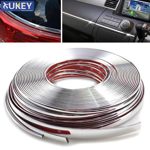 6M Chrome Car Styling Moulding Strip Trim Door Window Mirror Grille Body Molding Cover Decoration Self Adhesive Crash Protector ► Photo 1/6