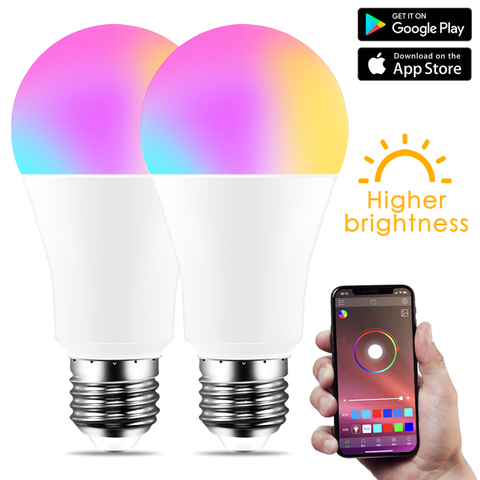 E27 Wireless Dimmable RGB Bulb Colorful LED Smart Lights for Home Lighting